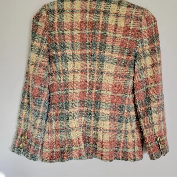 Vintage Valentino Boutique Plaid Mohair Jacket Blazer - Picture 3 of 8